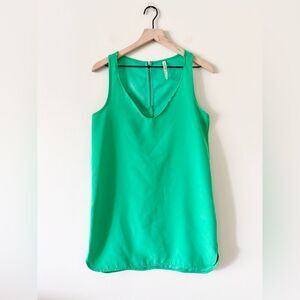 Stradivarius V-Neck Tank Dress in Green - Size M